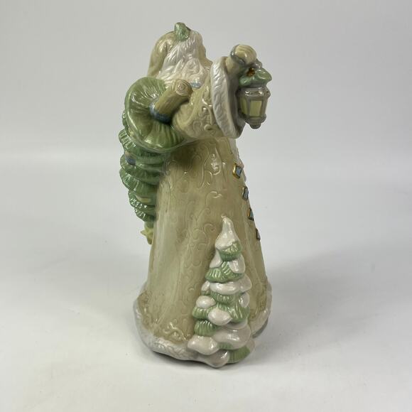 Vintage Christmas Delights Porcelain Santa Table Piece With Gold Trim 10.5” Tall - Picture 4 of 9